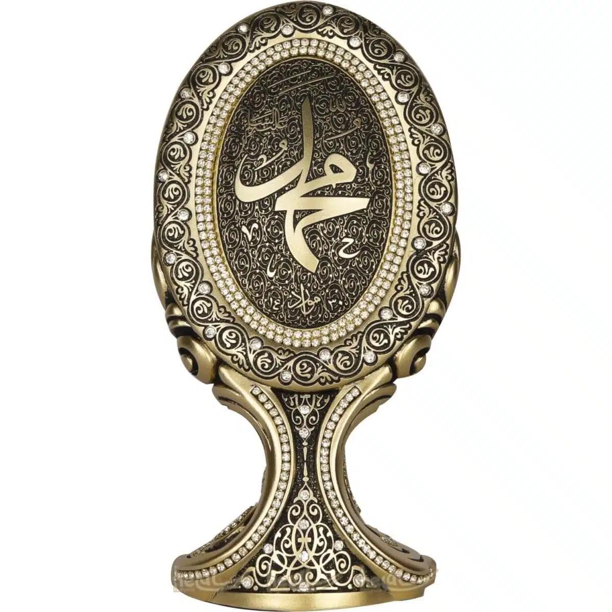 Muhammed sav. Lafzı İsmi Nebi Oval Ayna Tasarımı Lüks Biblo Dini Hediyeler ( 10×19 cm) Biblolar