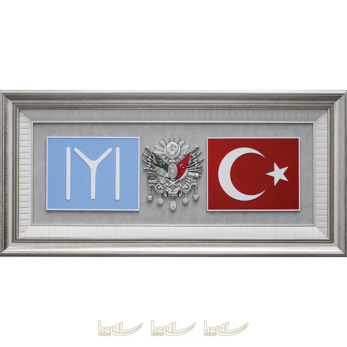 53x117cm Büyük Dev Boyda Osmanlı Arması Tuğrası – Kayı Boyu – Türk Bayrağı Diriliş Tablosu Bayraklı Tablolar