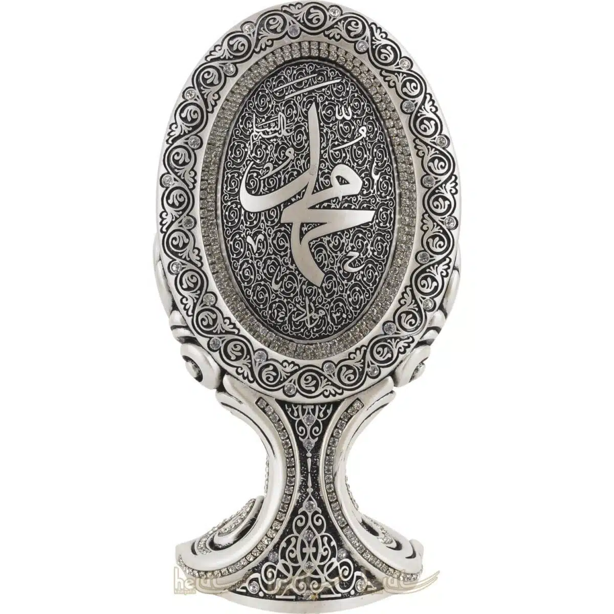 Muhammed sav. Lafzı İsmi Nebi Oval Ayna Tasarımı Lüks Biblo Dini Hediyeler ( 10×19 cm) Biblolar