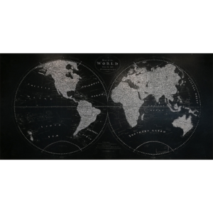 60x120CM Büyük Simli Lüks Dünya Haritası Kanvas Tablo Dekoratif