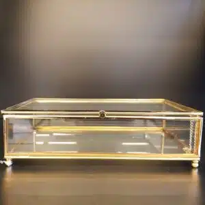 Mini Prizma Altıgen Cam Kutu Metal Yüzük, Takı Kutusu Dekoratif Ürünler