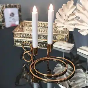 İkili Kandil Mumluk Metal Şamdan Dekoratif Ürünler